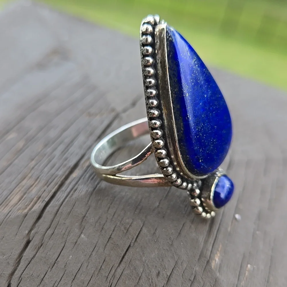 Lapis Lazuli Double Gemstone Ring
